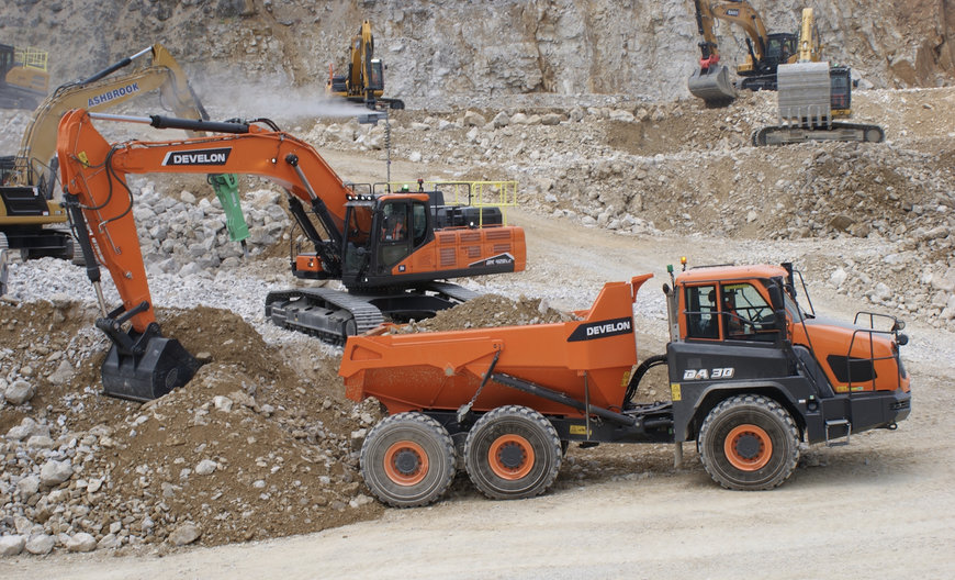 Develon Quarry and Construction Range Excels at Hillhead 2024